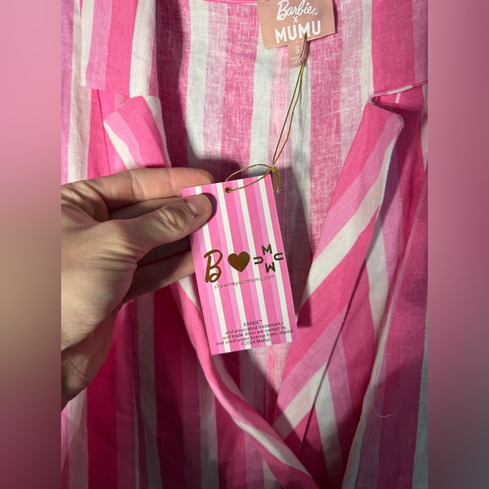 Barbie x Mumu Bicoastal Linen Blend Blazer Romper Size Small - Picture 3 of 6
